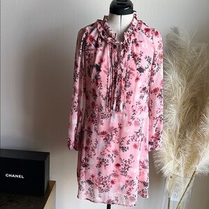 Kensie Long Sleeve Floral Pink Dress Size XS